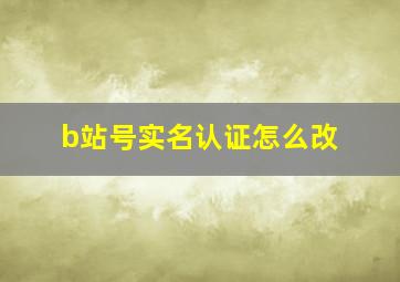 b站号实名认证怎么改