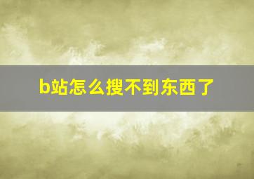 b站怎么搜不到东西了