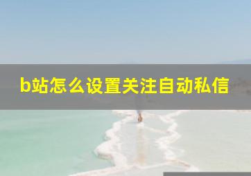 b站怎么设置关注自动私信