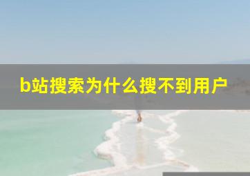 b站搜索为什么搜不到用户