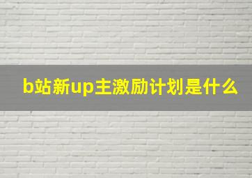 b站新up主激励计划是什么