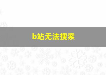 b站无法搜索