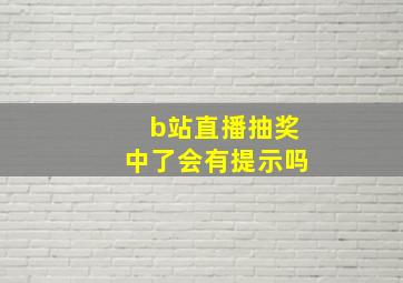 b站直播抽奖中了会有提示吗