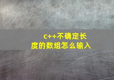 c++不确定长度的数组怎么输入