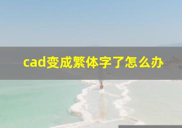 cad变成繁体字了怎么办