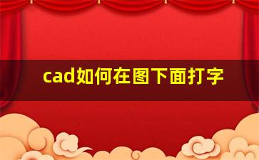 cad如何在图下面打字