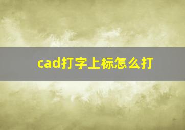 cad打字上标怎么打