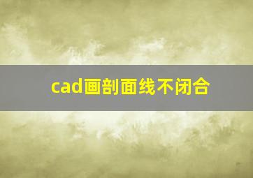 cad画剖面线不闭合