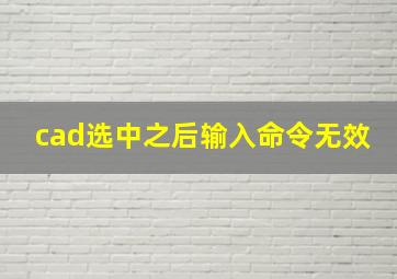 cad选中之后输入命令无效