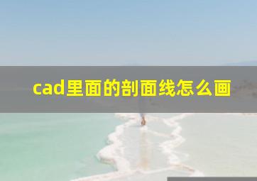 cad里面的剖面线怎么画