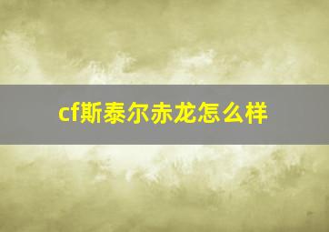 cf斯泰尔赤龙怎么样