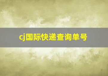 cj国际快递查询单号