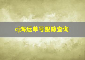 cj海运单号跟踪查询