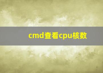 cmd查看cpu核数