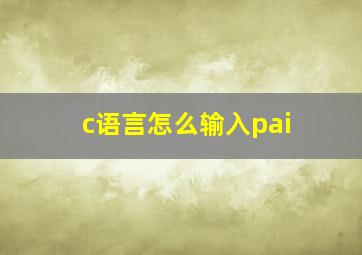 c语言怎么输入pai