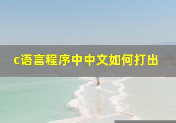 c语言程序中中文如何打出