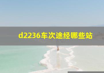 d2236车次途经哪些站