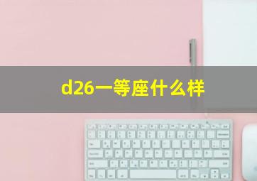 d26一等座什么样