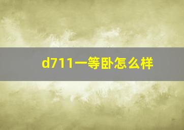 d711一等卧怎么样