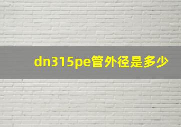 dn315pe管外径是多少