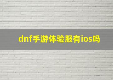 dnf手游体验服有ios吗