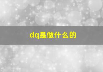 dq是做什么的