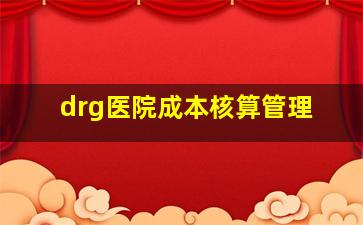 drg医院成本核算管理