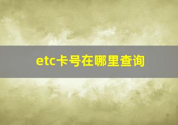 etc卡号在哪里查询