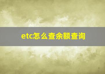 etc怎么查余额查询