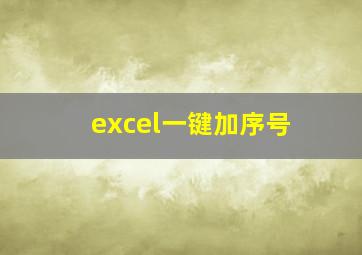 excel一键加序号