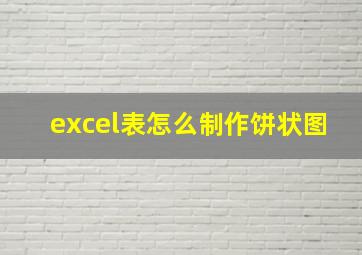 excel表怎么制作饼状图