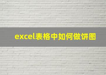 excel表格中如何做饼图