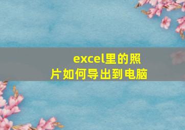 excel里的照片如何导出到电脑