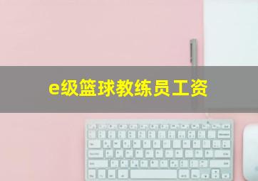 e级篮球教练员工资