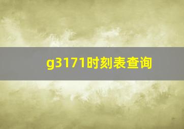 g3171时刻表查询