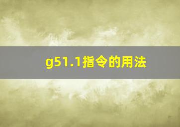 g51.1指令的用法