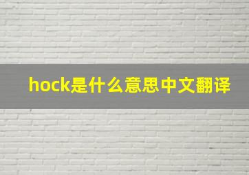 hock是什么意思中文翻译