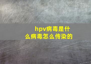 hpv病毒是什么病毒怎么传染的