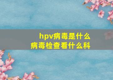 hpv病毒是什么病毒检查看什么科