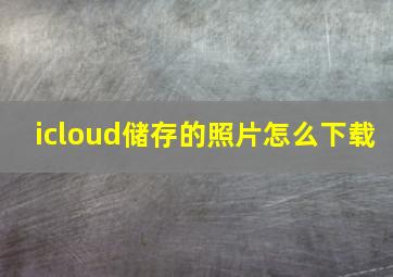 icloud储存的照片怎么下载