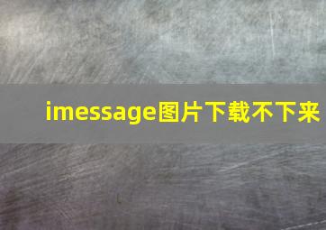 imessage图片下载不下来