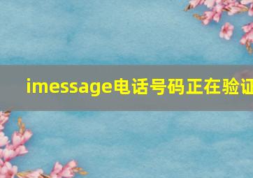 imessage电话号码正在验证