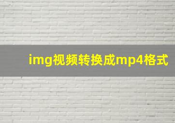 img视频转换成mp4格式