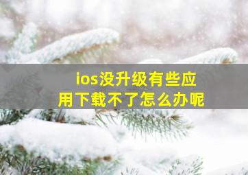 ios没升级有些应用下载不了怎么办呢