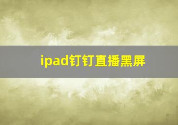 ipad钉钉直播黑屏