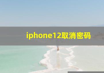 iphone12取消密码