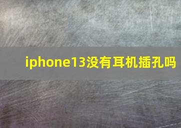 iphone13没有耳机插孔吗