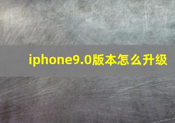 iphone9.0版本怎么升级