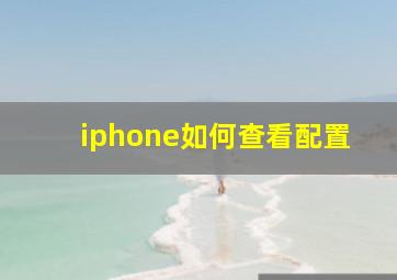 iphone如何查看配置