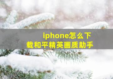 iphone怎么下载和平精英画质助手